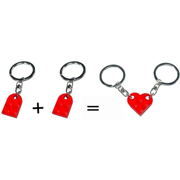 🆕 Men Red Brick Heart Keychain Couples Girlfriend Matching Exquisite Ornaments - Picture 7 of 9